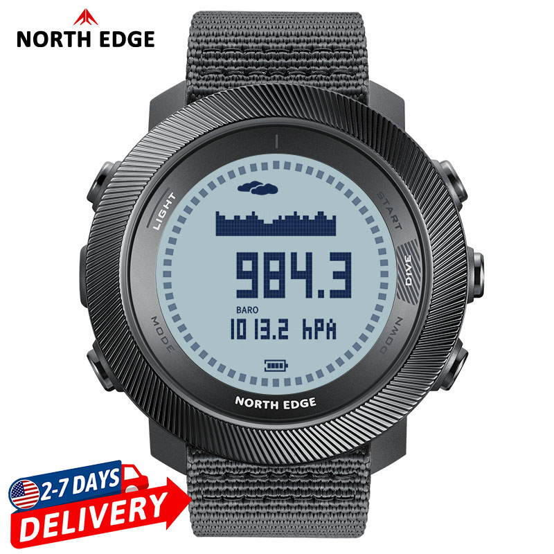 Outdoor Lighting Timer - นาฬิกาดิจิตอล NORTH EDGE APACHE-D สำหรับผู้ชาย ดำน้ำฟรีไดฟ์