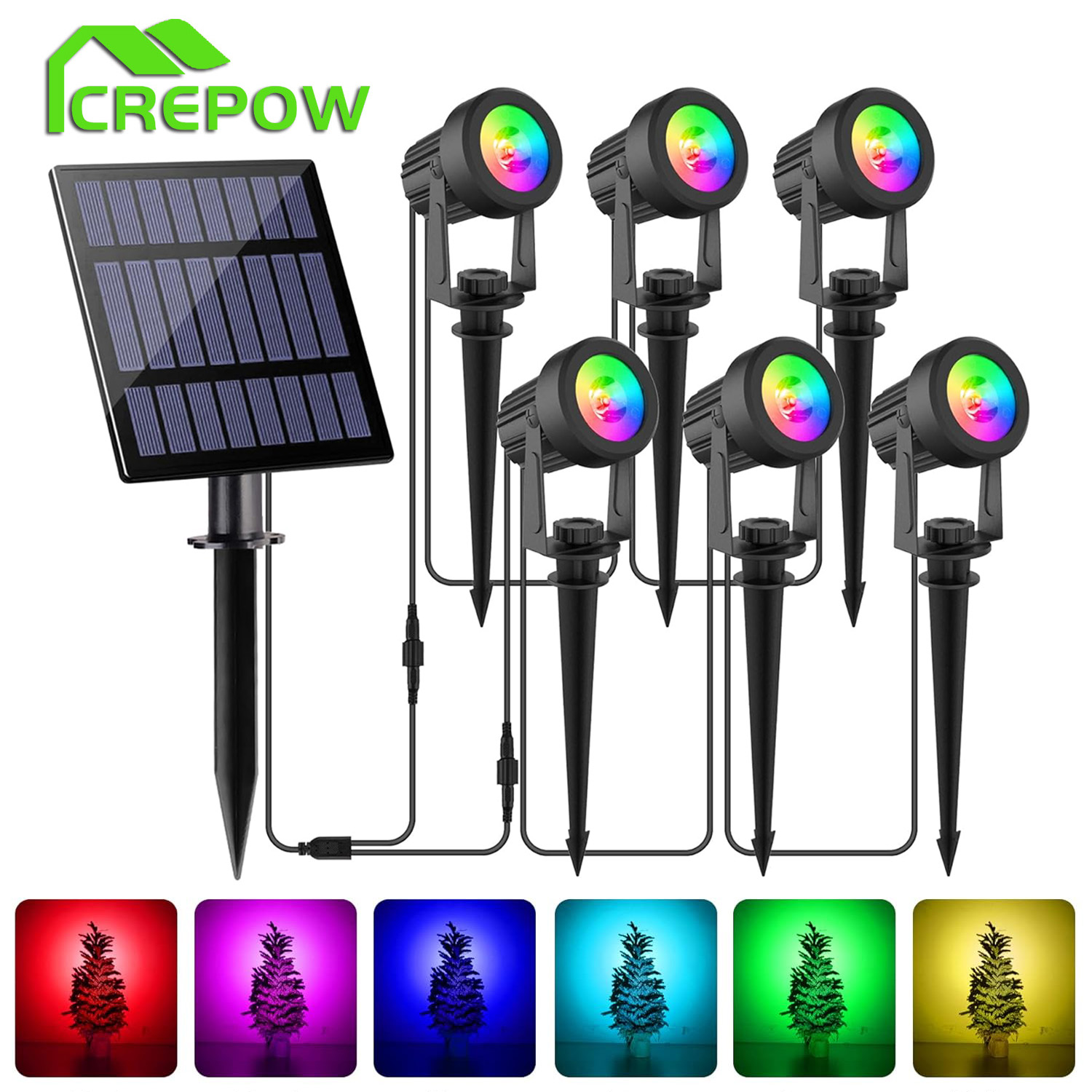 Outdoor Lighting Wall - 1/2/4/6 LEDS RGB พลังงานแสงอาทิตย์ Spotlight IP65