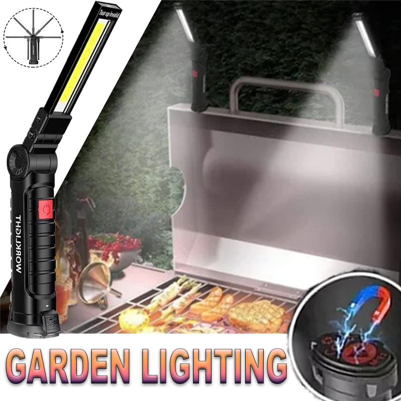 Outdoor Lighting Junction Box - ไฟฉาย LED แบบพกพาพร้อมตะขอแม่เหล็กกลางแจ้งทํางานซ่อม Type-C โคมไฟแบบชาร์จไฟได้โคมไฟสําหรับ Camping