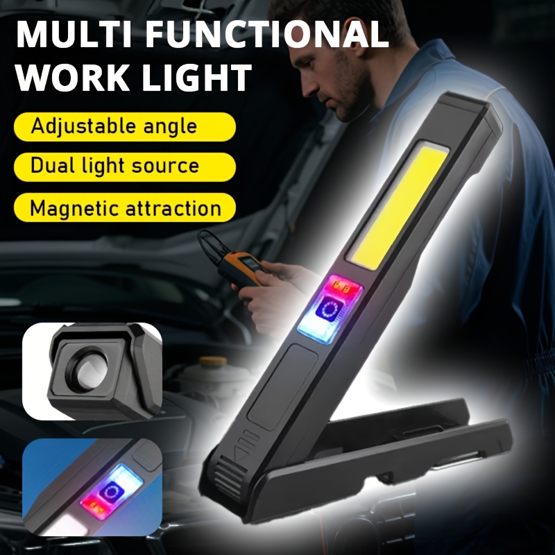 Outdoor Lighting Hooks - ไฟฉาย LED แบบชาร์จไฟได้พร้อมแม่เหล็กและตะขอ กันน้ำสำหรับงานรักษาความปลอดภัยในสถานที่ทำงาน ทำงานกลางคืน ตั้งแคมป์กลางแจ้ง