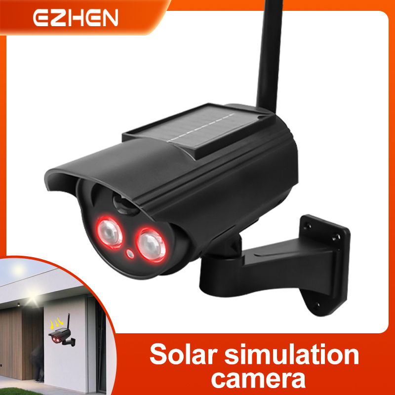 Photocell Outdoor Lighting - กลางแจ้งพลังงานแสงอาทิตย์กล้องจําลองกล้อง Dummy กันน้ําบ้านปลอดภัยกล้องวงจรปิดจําลองการเฝ้าระวังปลอมกล้องกระพริบ LED Light