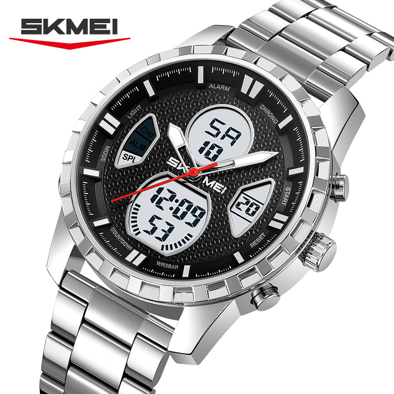 Outdoor Lighting Timer - SKMEI 2516 นาฬิกาอิเล็กทรอนิกส์หน้าปัดคู่ดีไซน์ทันสมัยไม่ซ้ำใคร กันน้ำ พร้อมฟังก์ชันจับเวลา ไฟกลางคืน