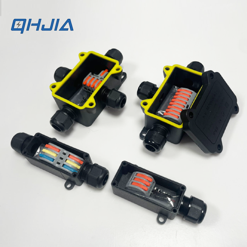 Outdoor Lighting Junction Box - กล่องต่อสายไฟกันน้ำ IP68 PA66 พร้อมขั้วต่อสายไฟแบบเร็ว สำหรับเชื่อมต่อสายไฟฟ้าภายนอกอาคาร ใช้กับไฟสวน