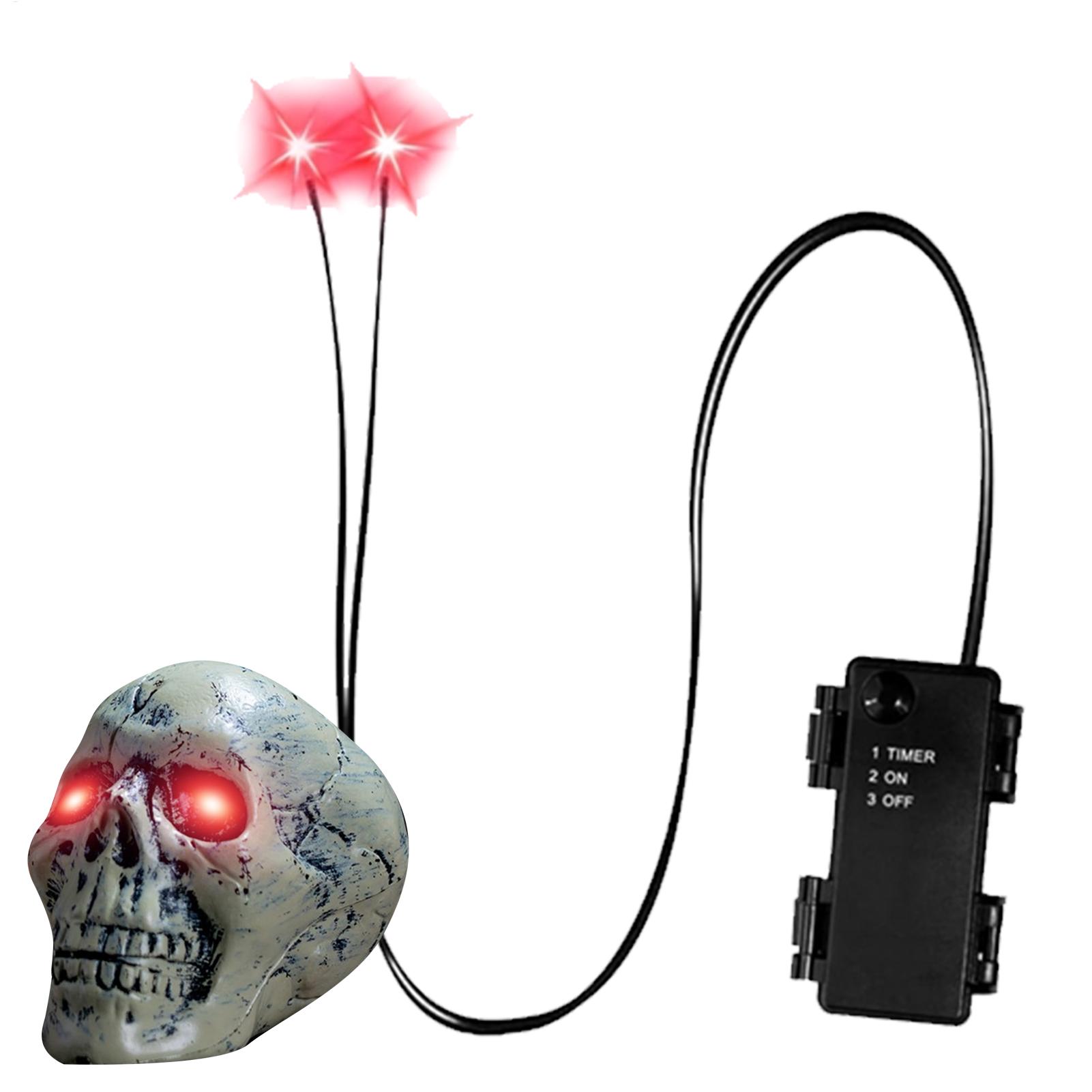 Outdoor Lighting Timer - ไฟตาเรืองแสงสำหรับฮาโลวีน ไฟ LED สำหรับตกแต่งฟักทอง พร้อมตัวตั้งเวลา อุปกรณ์ประกอบฉากสุดหลอนสำหรับตกแต่งโครงกระดูกฮาโลวีนกลางแจ้ง