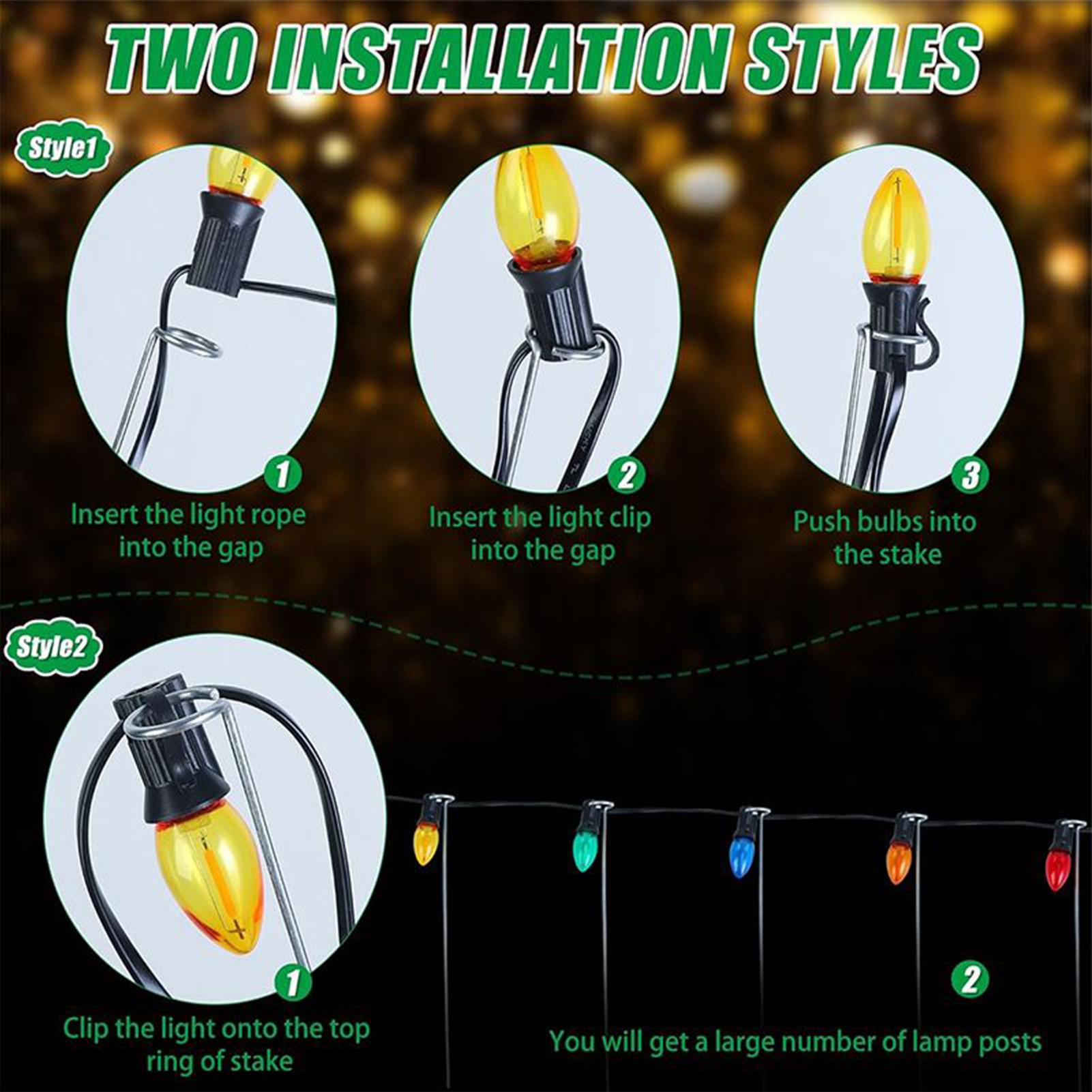 Outdoor Lighting Pathway - เสาไฟคริสต์มาสขนาด 12 นิ้ว สำหรับตกแต่งสนามหญ้ากลางแจ้ง ไฟประดับทางเดินกลางแจ้งสำหรับทางเดิน ลานบ้าน