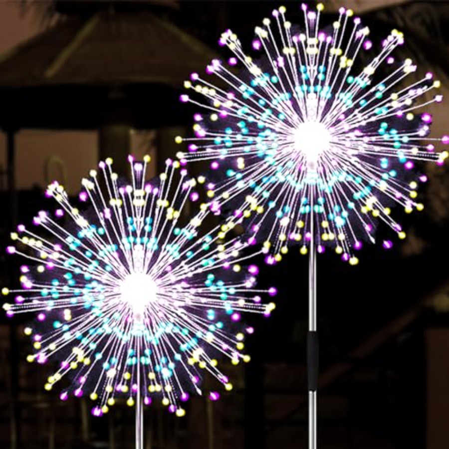 Outdoor Lighting Pathway - ไฟพลังงานแสงอาทิตย์รูปดอกไม้ไฟ, โหมดแสงสว่าง ไฟพลังงานแสงอาทิตย์สำหรับภายนอกอาคาร กันน้ำ สำหรับสวน ลานบ้าน