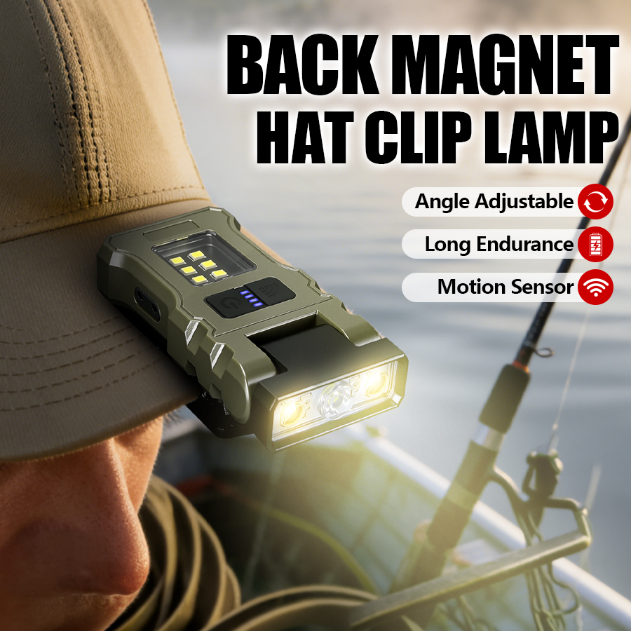 Outdoor Lighting Junction Box - ไฟหน้าแบบ USB C 400LM, ไฟทำงานแบบชาร์จไฟได้แบบคลิปแม่เหล็ก, แบตเตอรี่