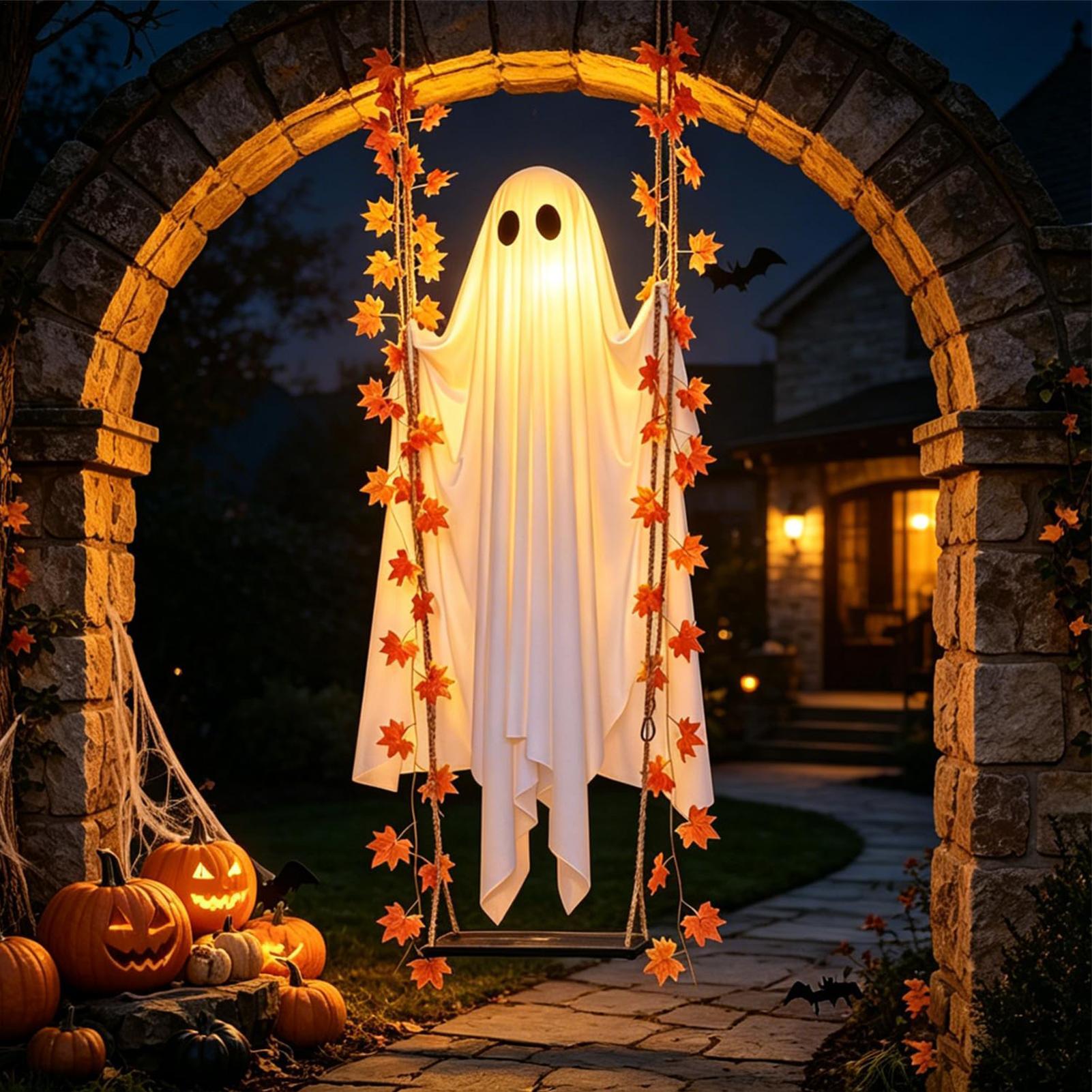 ของตกแต่งฮาโลวีนรูปผีเรืองแสงพ - Outdoor Lighting Front Yard บทวิจารณ์และราคา