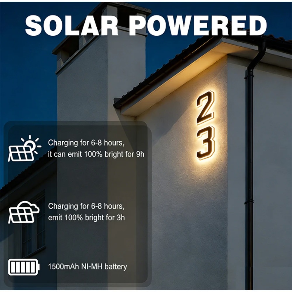 ป้ายเลขที่บ้าน LED พลังงานแสงอ - Outdoor Lighting Front Yard บทวิจารณ์และราคา