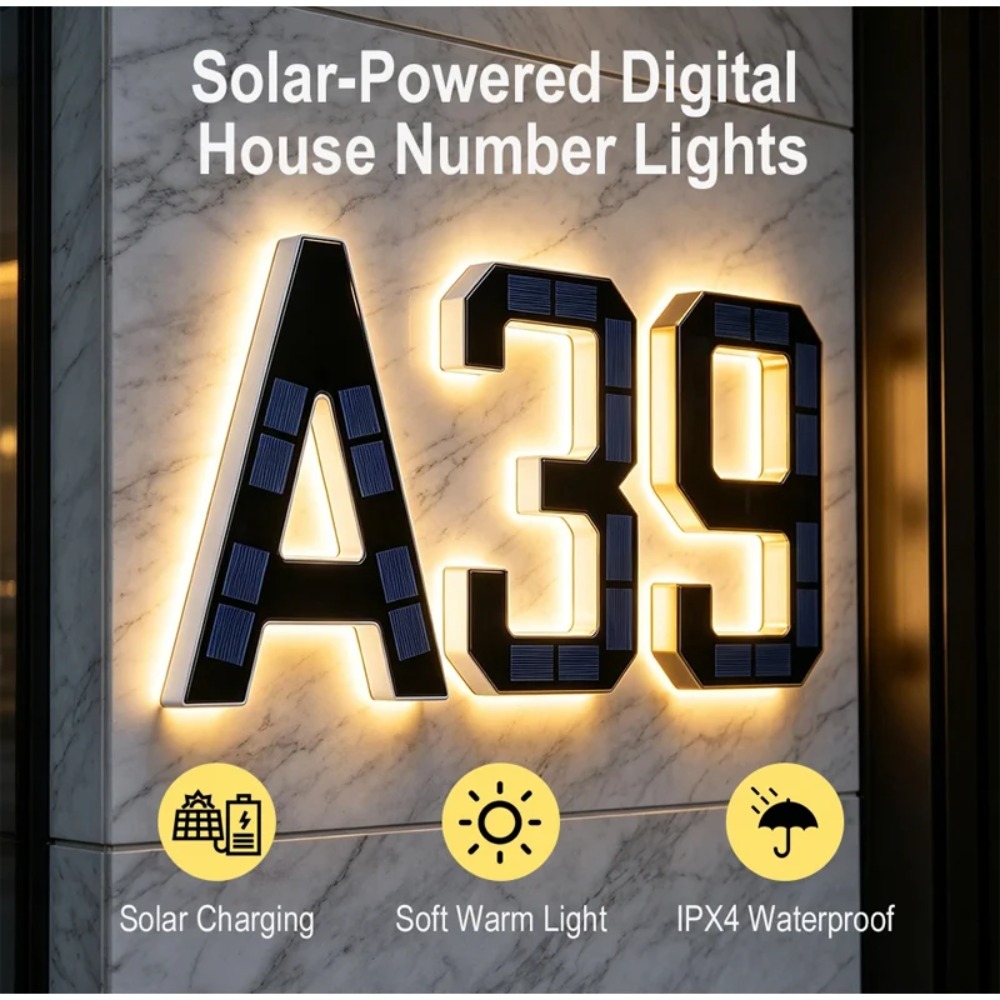 ป้ายเลขที่บ้าน LED พลังงานแสงอ - Outdoor Lighting Front Yard บทวิจารณ์และราคา
