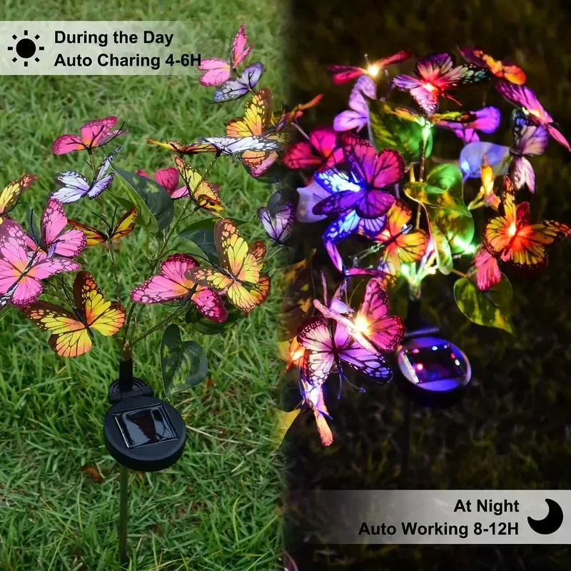 พลังงานแสงอาทิตย์ LED สวนผีเสื - Outdoor Lighting For Backyard บทวิจารณ์และราคา