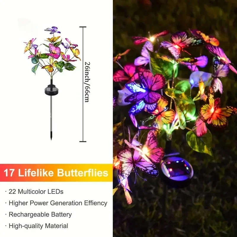 พลังงานแสงอาทิตย์ LED สวนผีเสื - Outdoor Lighting For Backyard บทวิจารณ์และราคา