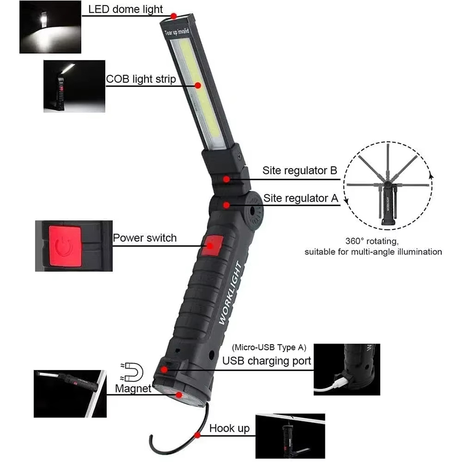 ไฟฉาย LED แบบพกพาพร้อมตะขอแม่เ - Outdoor Lighting Junction Box บทวิจารณ์และราคา