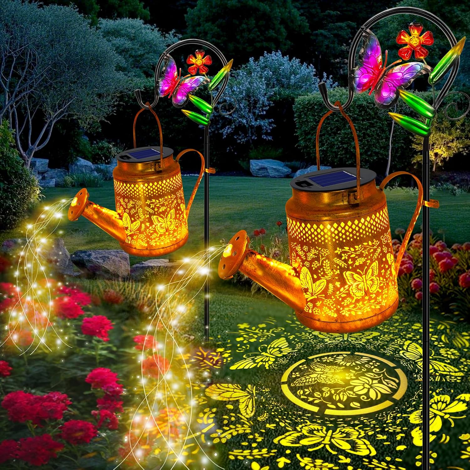 ชุดไฟรูปทรงบัวรดน้ำพลังงานแสงอ - Outdoor Lighting For Backyard บทวิจารณ์และราคา