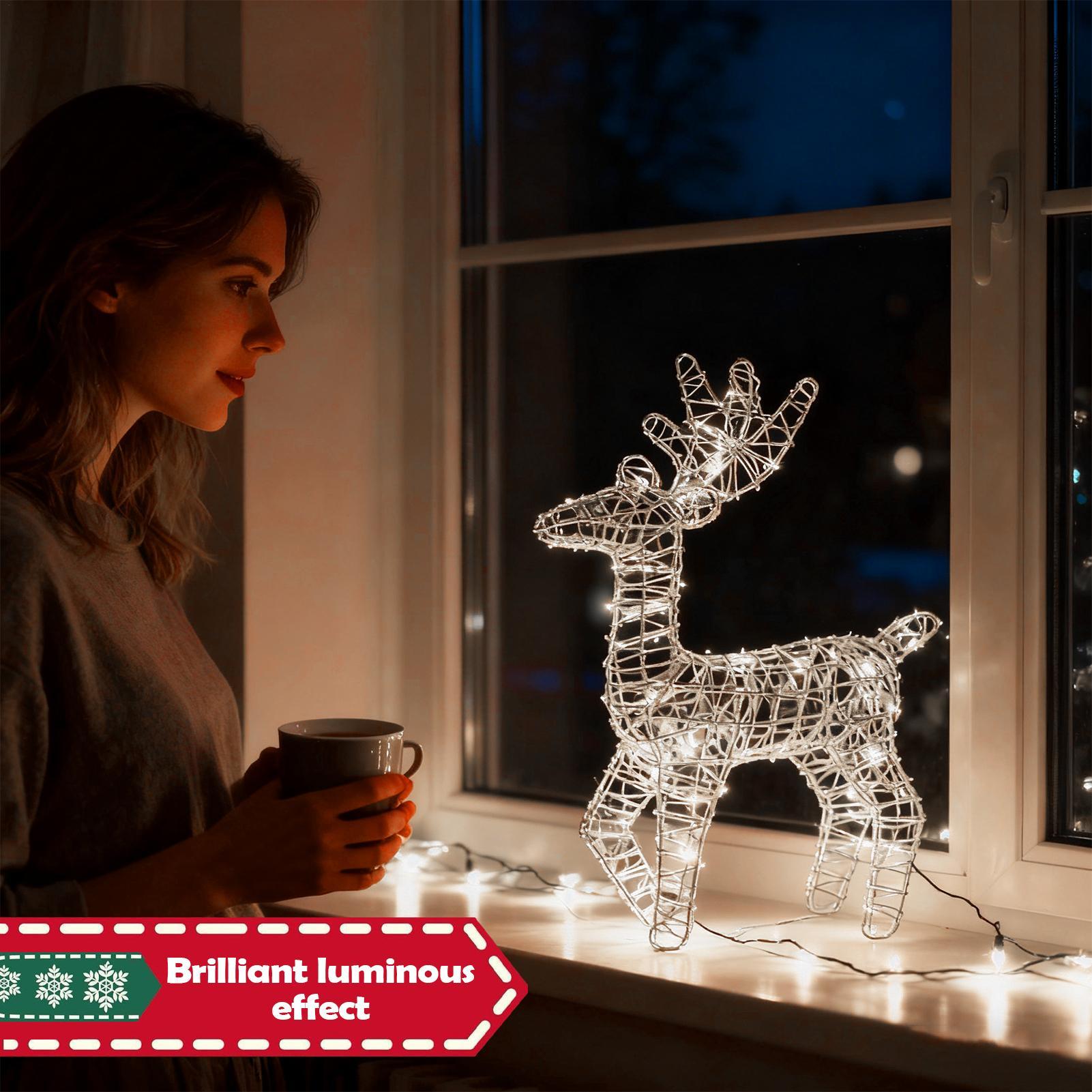กวางเรืองแสงประดับตกแต่งคริสต์ - Outdoor Lighting Front Yard บทวิจารณ์และราคา