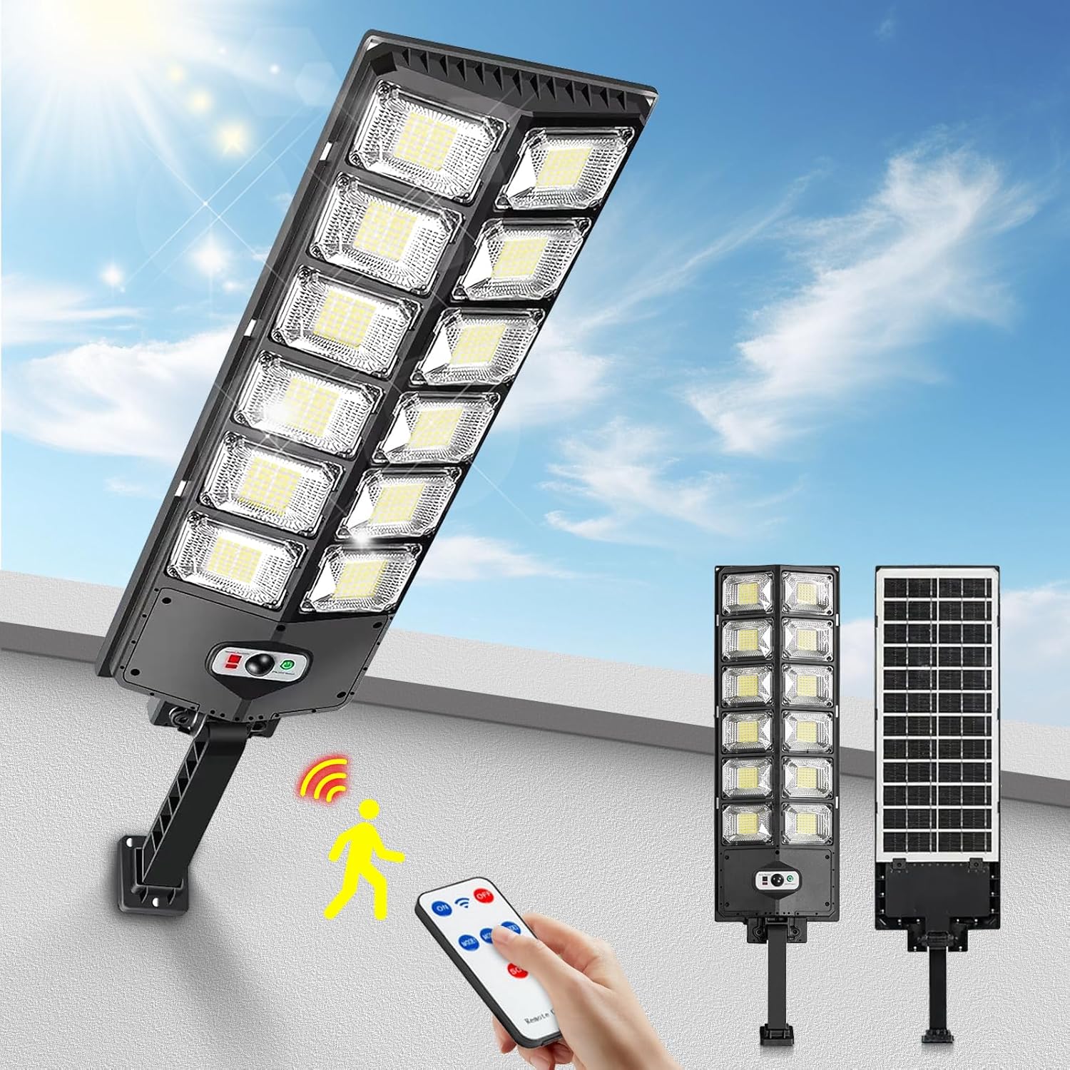 ไฟถนนพลังงานแสงอาทิตย์ 12000LM - Outdoor Lighting Front Yard บทวิจารณ์และราคา