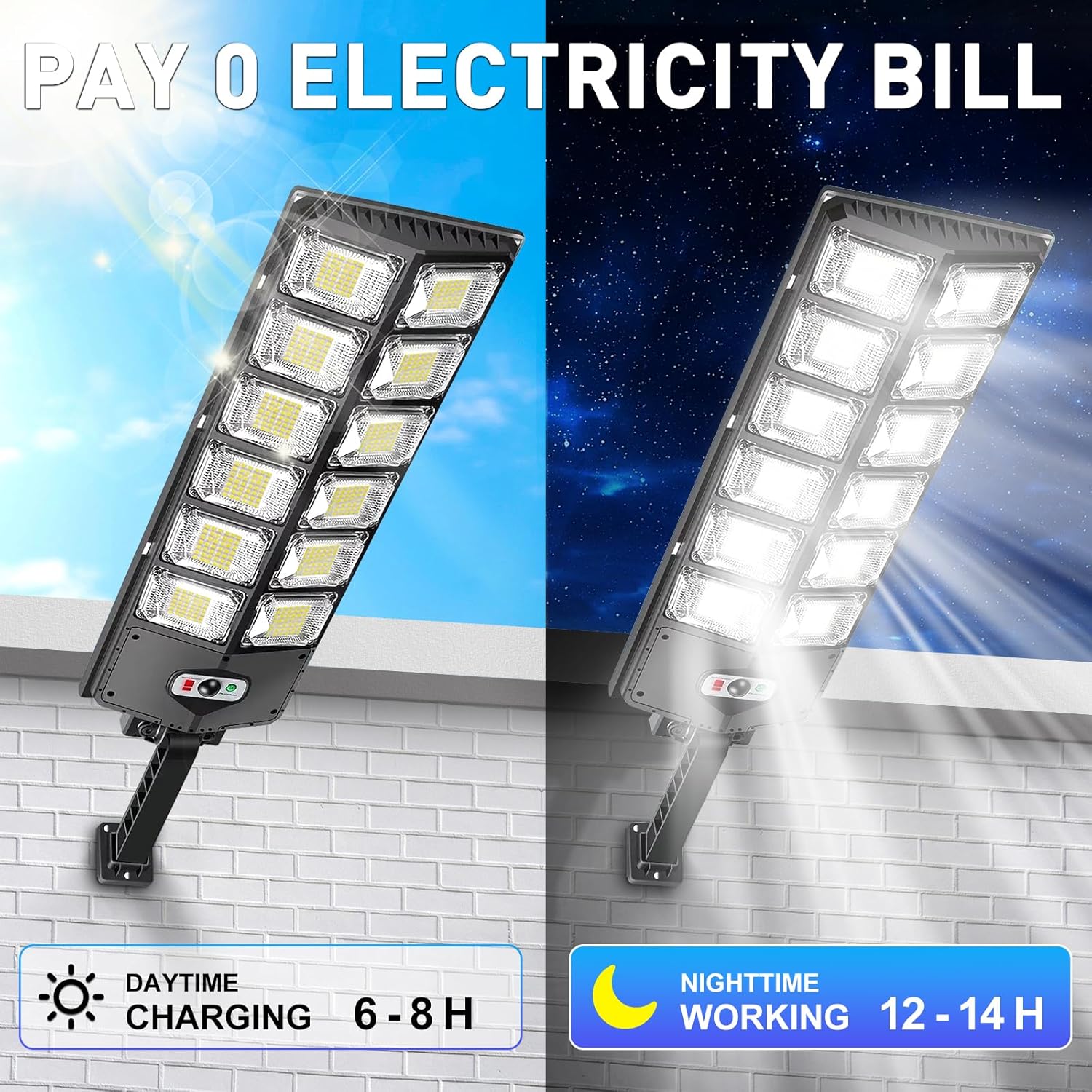 ไฟถนนพลังงานแสงอาทิตย์ 12000LM - Outdoor Lighting Front Yard บทวิจารณ์และราคา