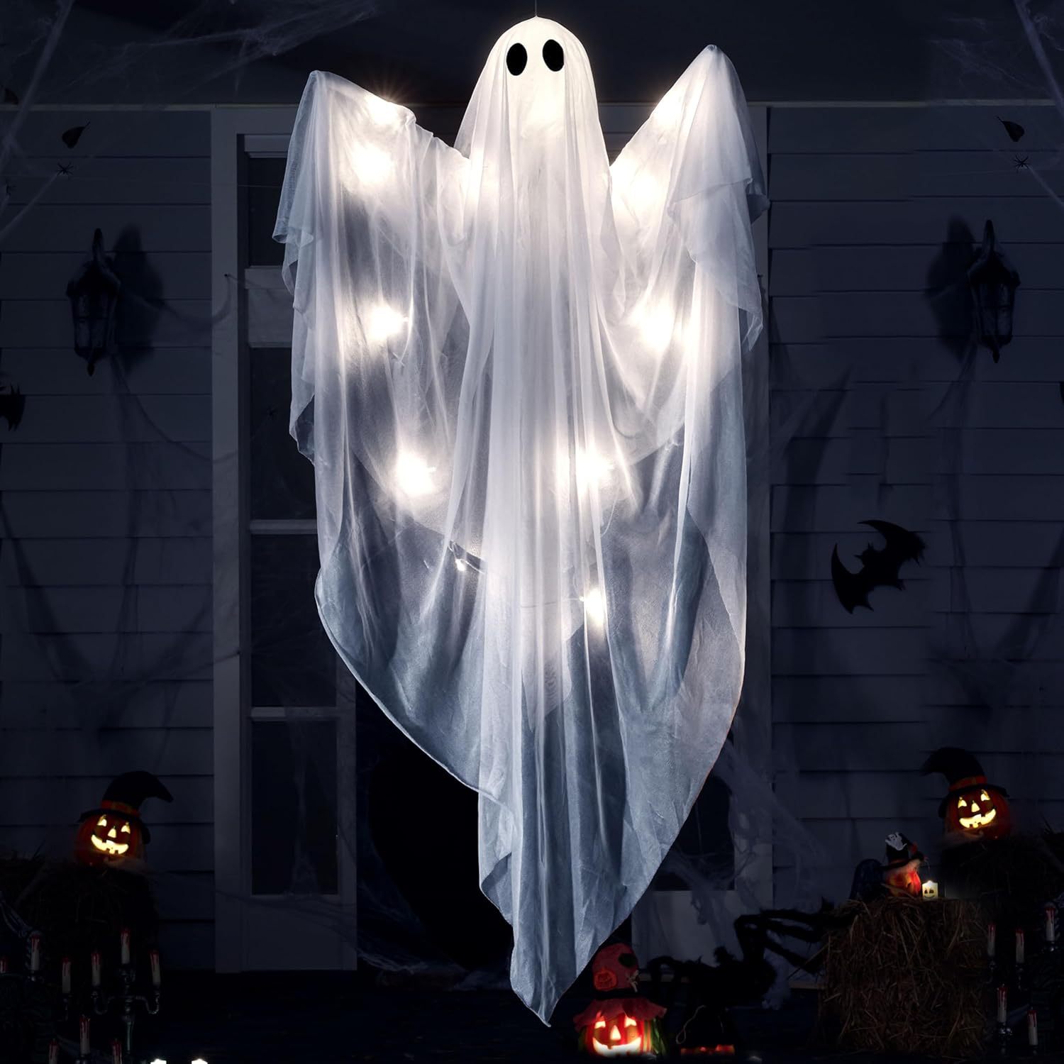 ไฟแขวนฮาโลวีนรูปผีพร้อมไฟ LED  - Outdoor Lighting Front Yard บทวิจารณ์และราคา