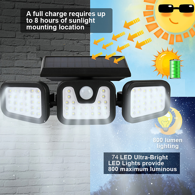 ไฟ LED พลังงานแสงอาทิตย์ 74 ดว - Outdoor Lighting Front Yard บทวิจารณ์และราคา