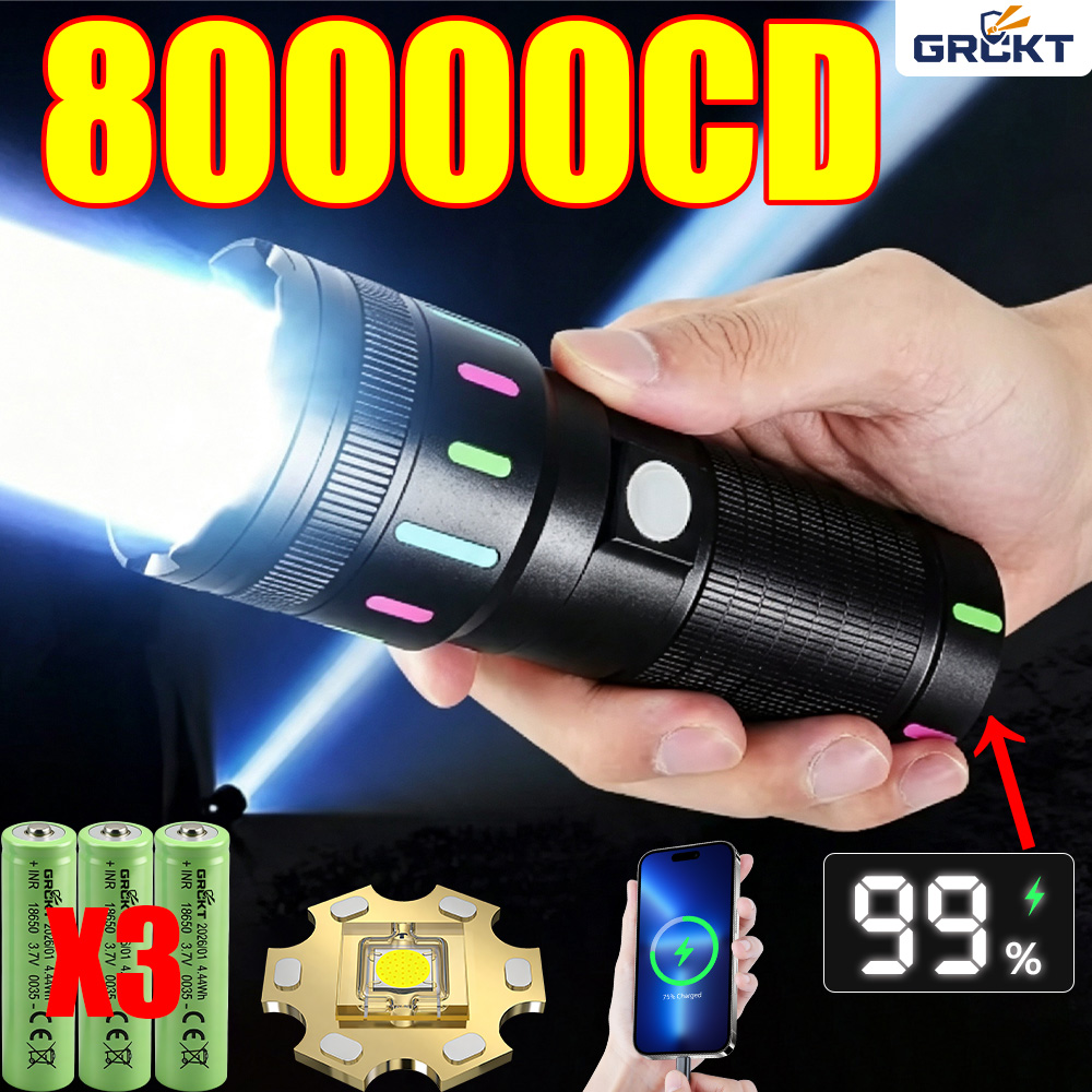 ไฟฉาย LED กำลังสูง 80000CD ไฟฉ - Outdoor Lighting Junction Box บทวิจารณ์และราคา