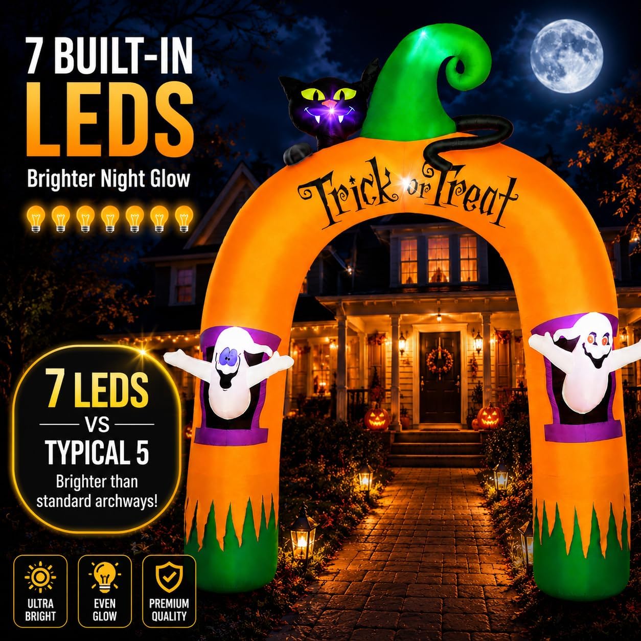 ซุ้มโค้งเป่าลมสำหรับฮาโลวีน ขน - Outdoor Lighting Setup บทวิจารณ์และราคา