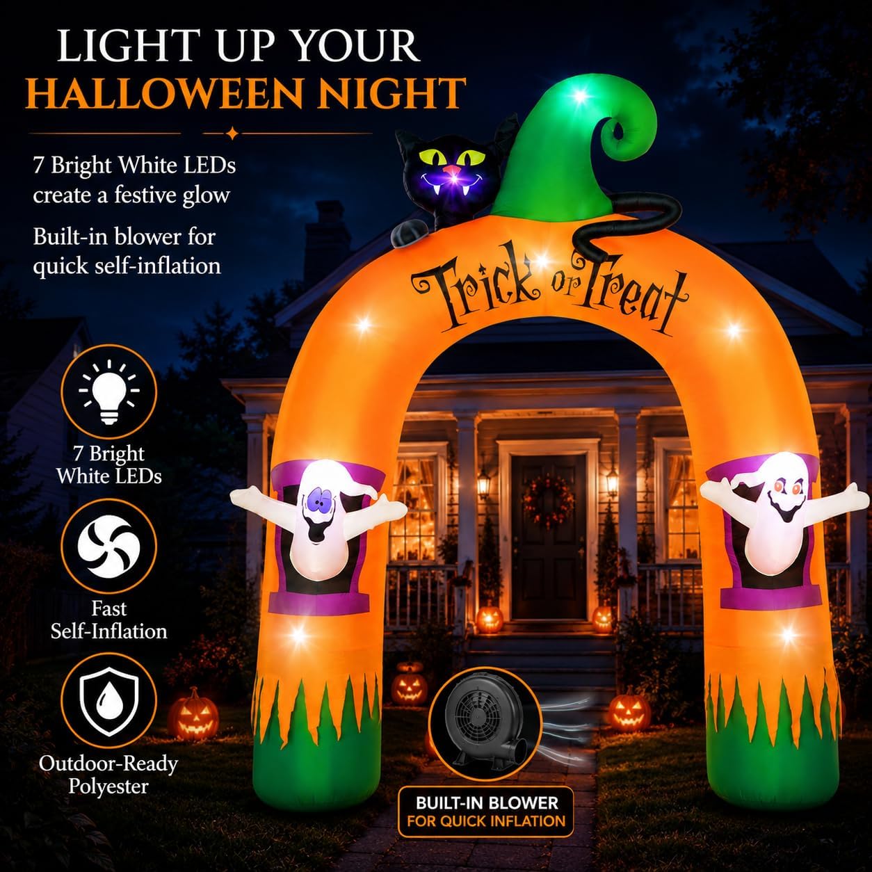 ซุ้มโค้งเป่าลมสำหรับฮาโลวีน ขน - Outdoor Lighting Setup บทวิจารณ์และราคา