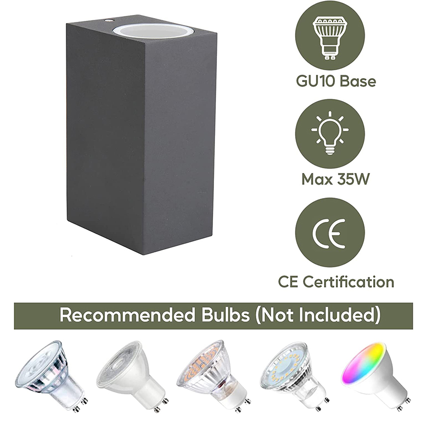 สีดำ/สีขาวอลูมิเนียม GU10 ฐานโ - Xl Outdoor Lighting บทวิจารณ์และราคา