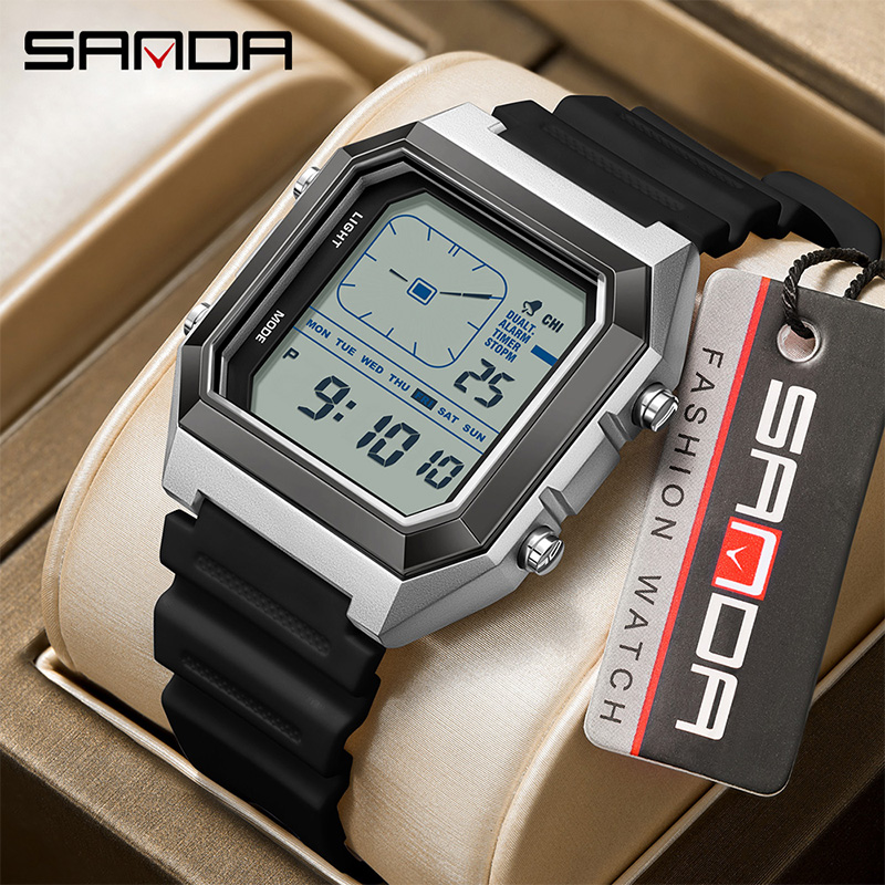 SANDA 6307 ใหม่ผู้ชายดิจิตอลมั - Outdoor Lighting Timer บทวิจารณ์และราคา